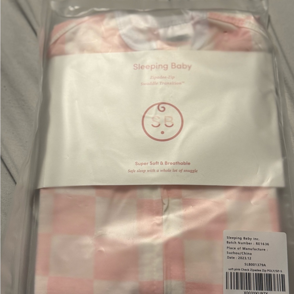 Pink and White Checkered Swaddles transition suit